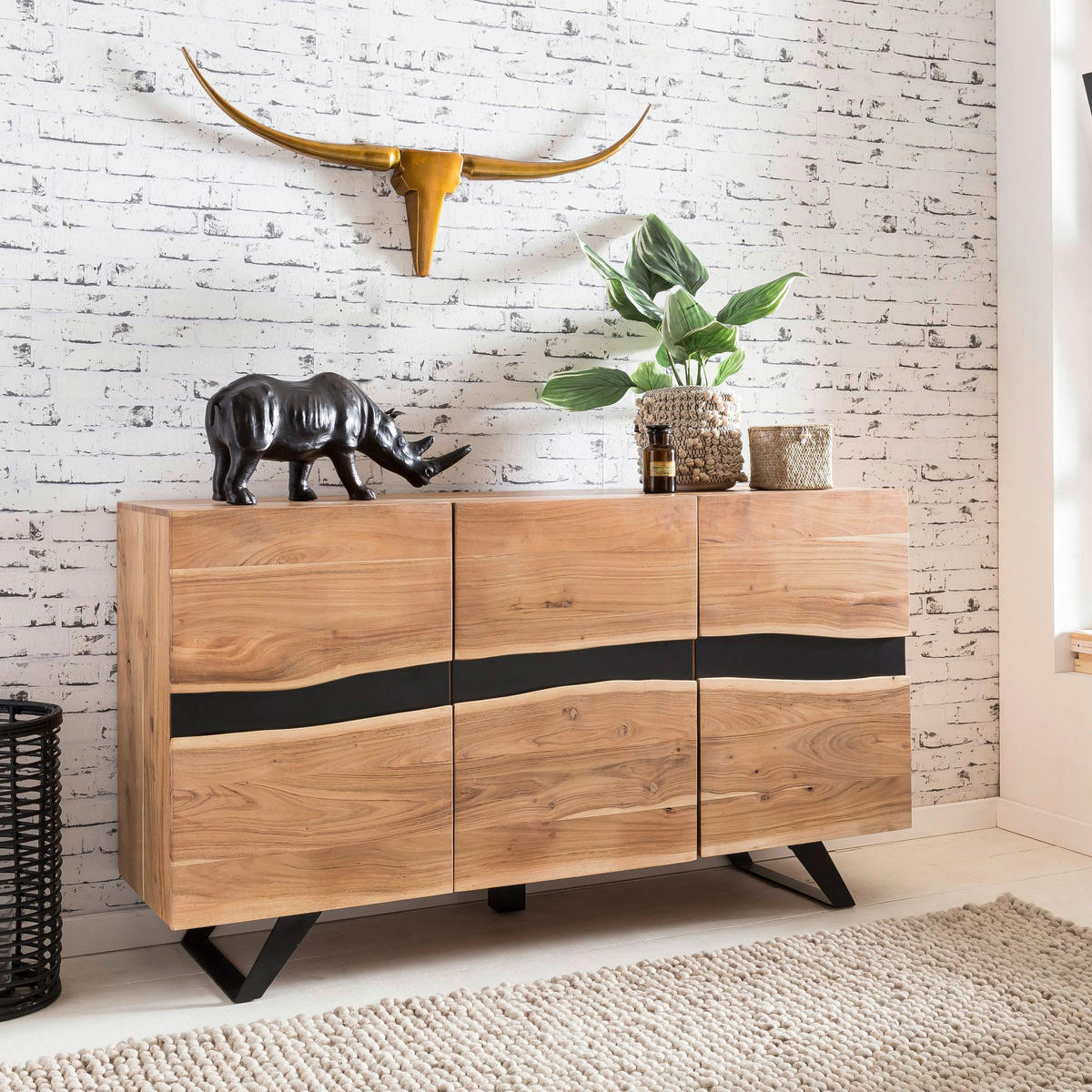 Sideboard B/H/T: ca. 148x85x43 cm Sideboard - (148,00/85,00/43,00cm) - Wohnling