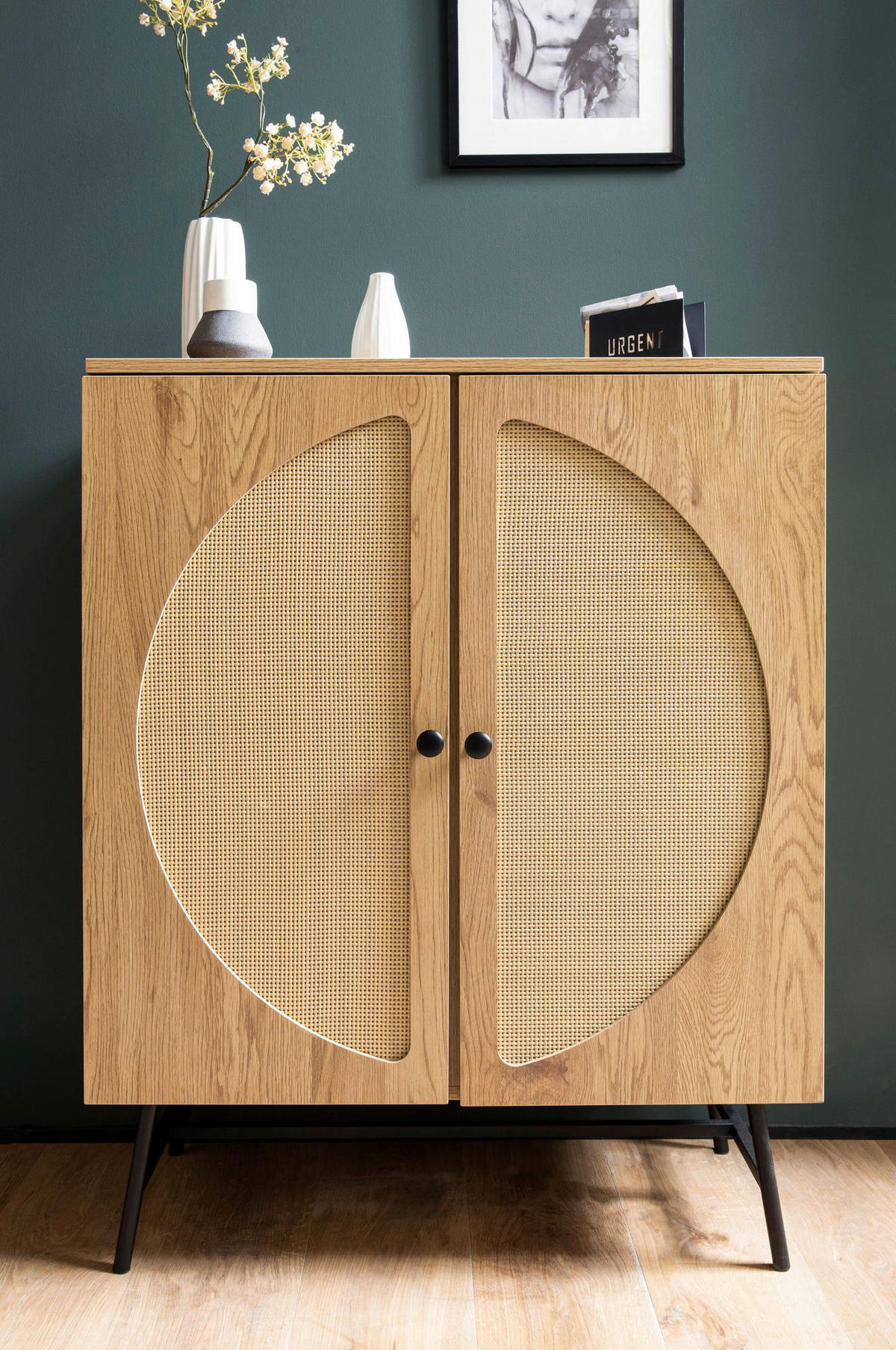 Sideboard natur Eiche Optik B/H/T: ca. 80x103x39 cm Sideboard - natur (80,00/103,00/39,00cm) - Wohnling