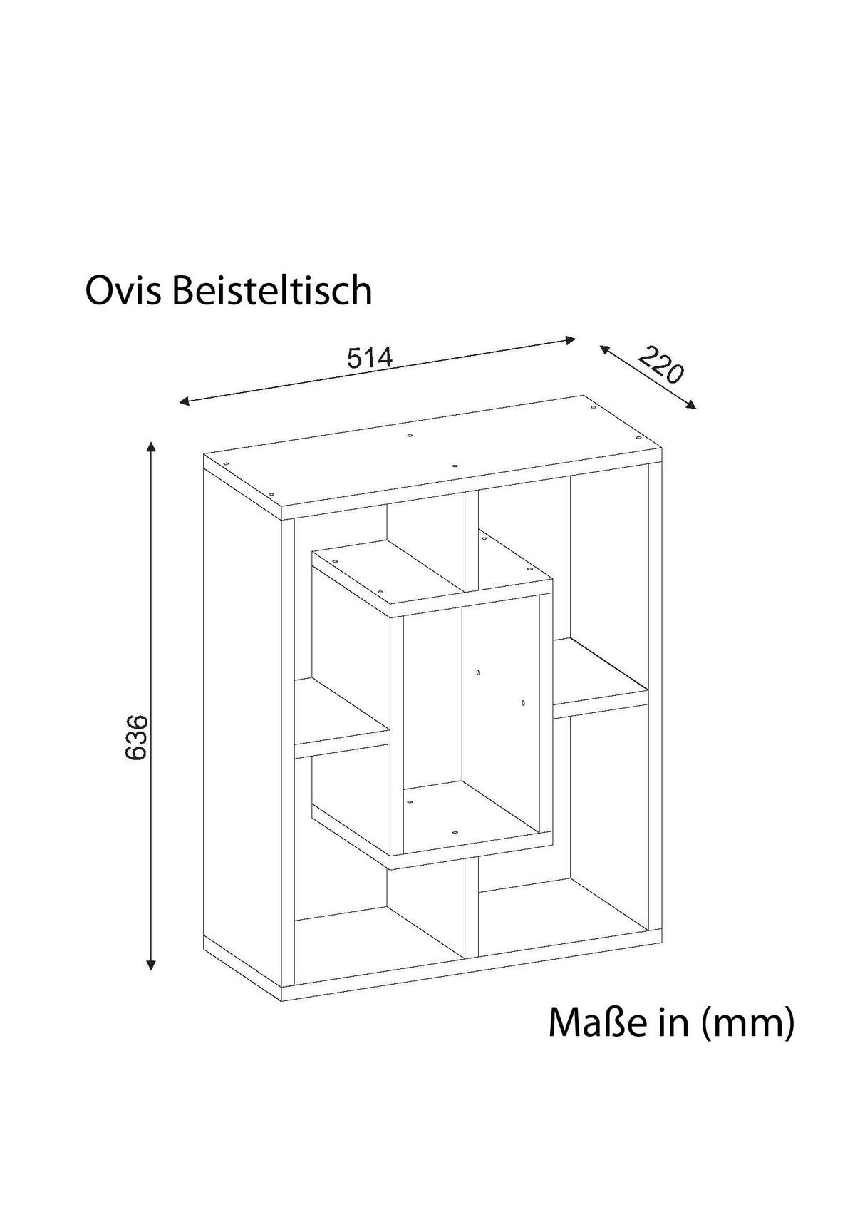 Beistelltisch Ovis weiß Spanplatte B/H/T: ca. 51x63x22 cm Ovis - weiß (51,00/63,00/22,00cm) - moebel17