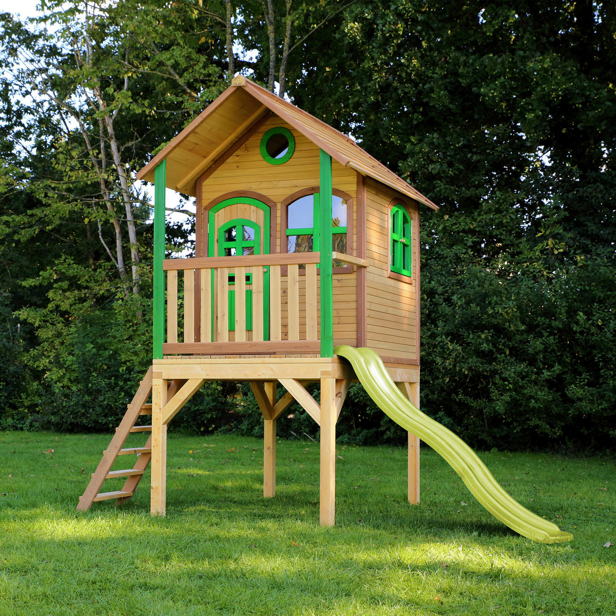 AXI Spielhaus Laura grün B/H/L: ca. 318x272x191 cm Laura - braun/grün (191,00/318,00/272,00cm) - AXI