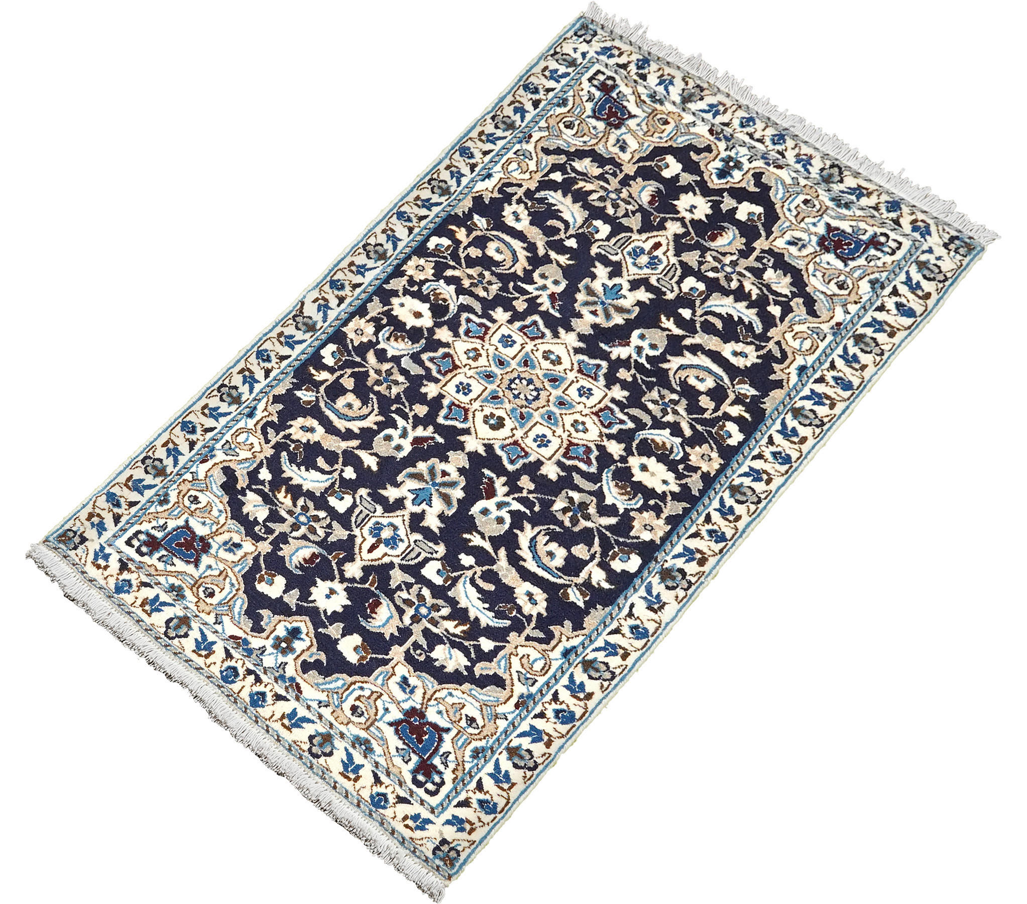 PersaTepp Teppich Nain 12La blau B/H/L: ca. 67x1x136 cm Nain 12La - blau/beige (136,00/67,00/1,00cm) - PersaTepp