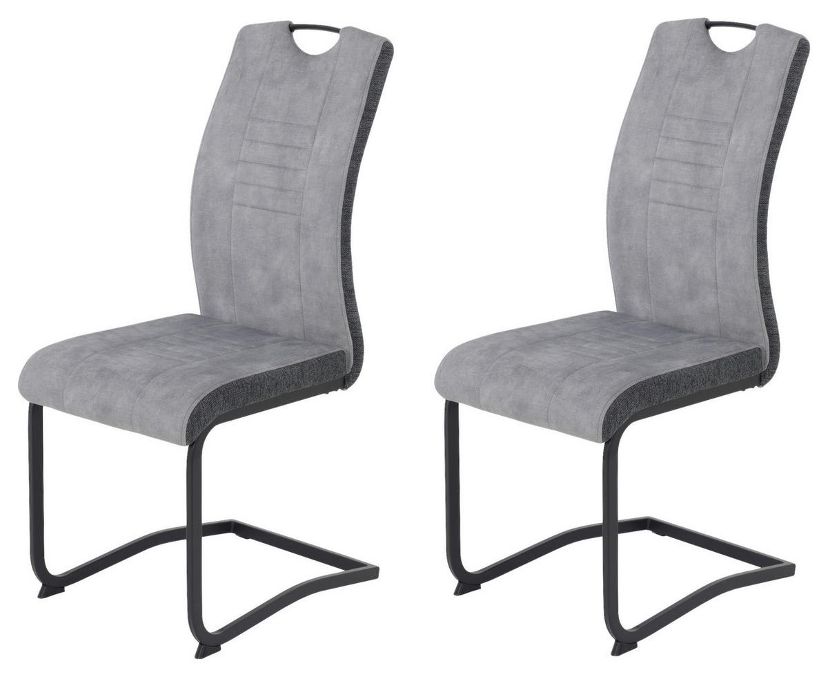 Schwingstuhl Riga, 2er-Set hellgrau anthrazit B/H/T: ca. 44x100x60 cm Riga, 2er-Set - hellgrau/anthrazit (44,00/100,00/60,00cm) - Hela