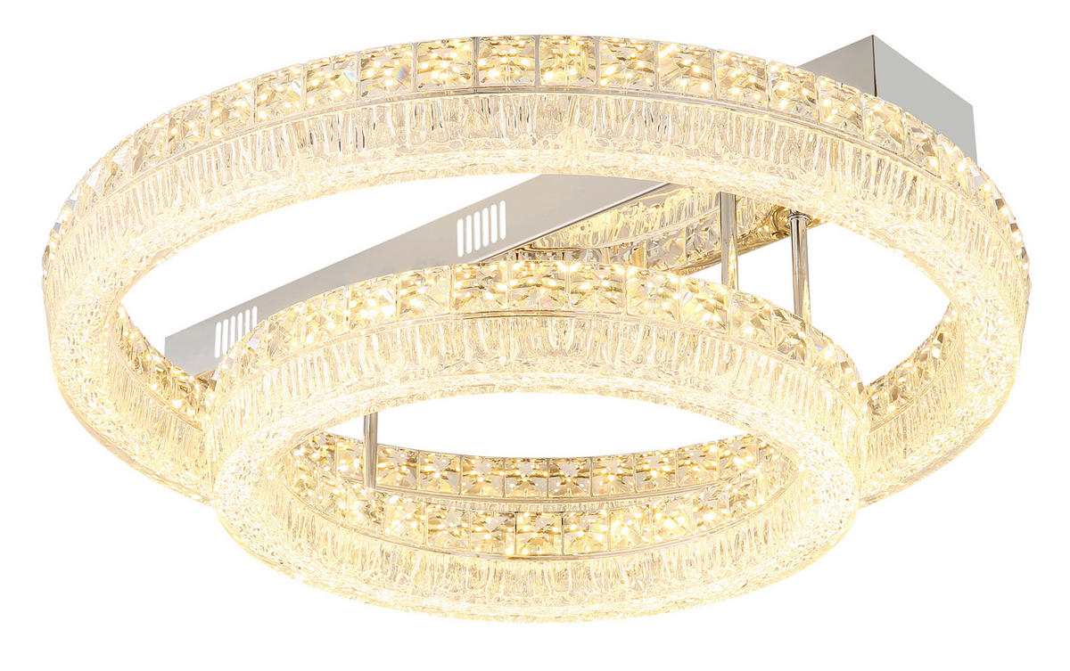 GLOBO Deckenleuchte klar Chrom Metall Glas Acryl H/D: ca. 19,5x60 cm 1 Brennstellen Laurel - klar/Chrom (60,00/19,50cm) - GLOBO