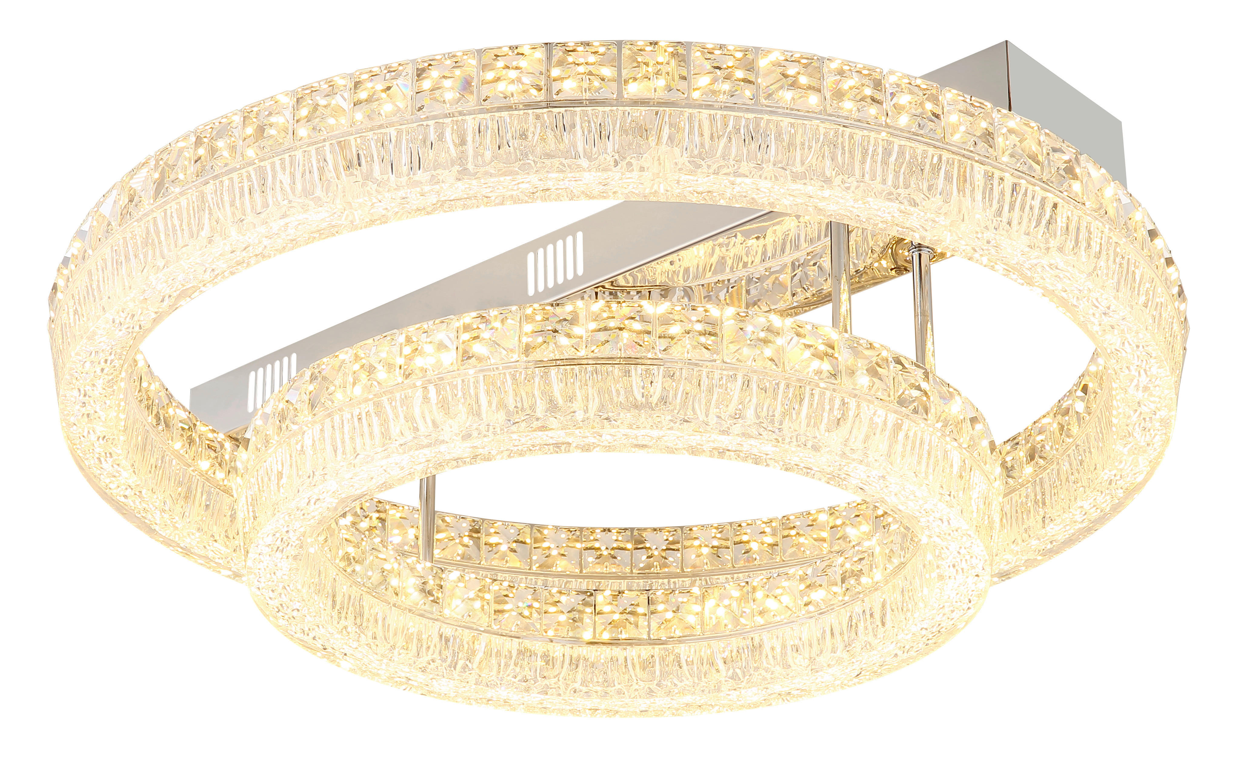 Thumbnail - GLOBO Deckenleuchte klar Chrom Metall Glas Acryl H/D: ca. 19,5x60 cm 1 Brennstellen