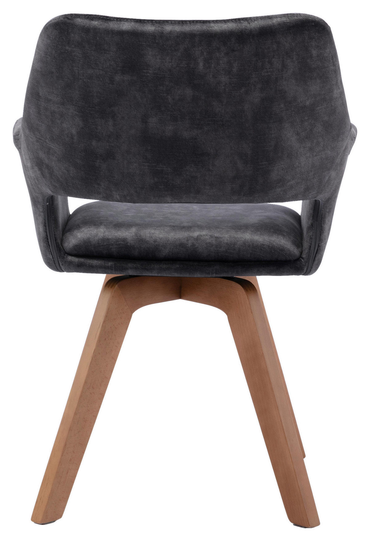 Stuhl KLARA  2er-Set anthrazit Vintage Samt Holz B/H/T: ca. 52x89x63,5 cm KLARA  2er-Set - anthrazit (52,00/89,00/63,50cm) - byLIVING