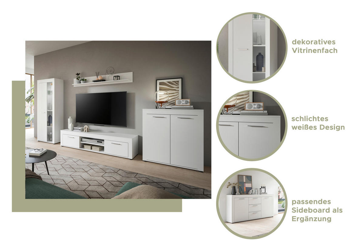 Sideboard Jam weiß B/H/T: ca. 125x80x35 cm Jam - weiß (125,00/80,00/35,00cm) - xonox.home