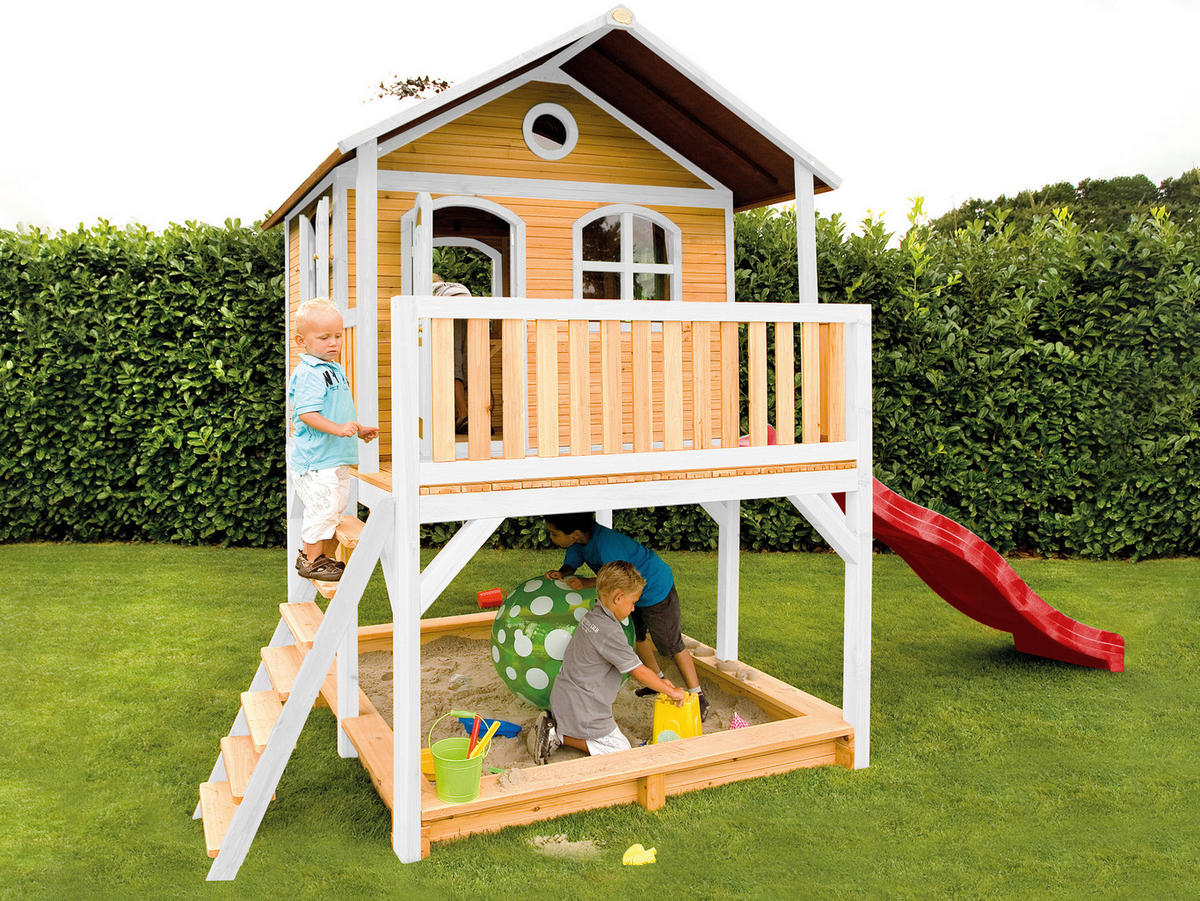 AXI Spielhaus Marc braun B/H/L: ca. 432x293x212 cm Marc - braun/weiß (212,00/432,00/293,00cm) - AXI
