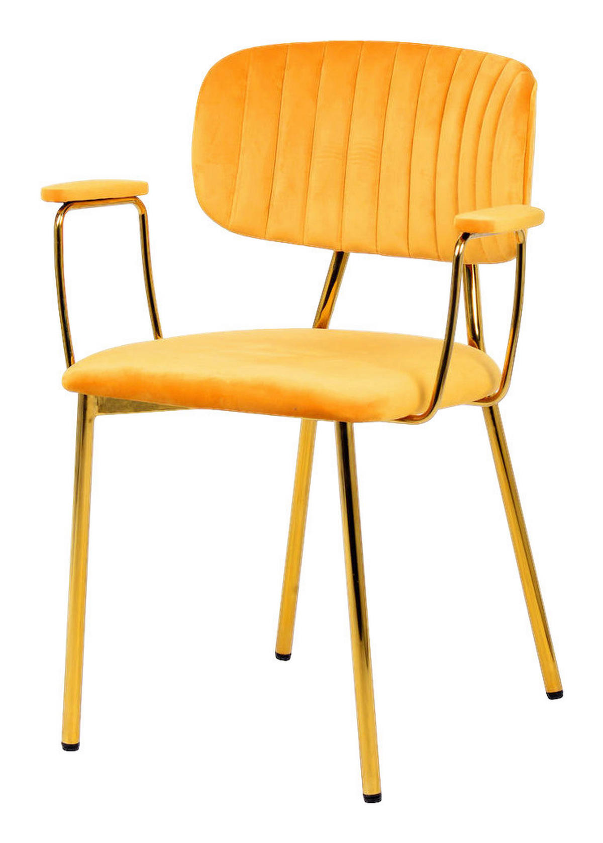 Stuhl Kian 200 2er-Set orange Microfaser B/H/T: ca. 63x80x51 cm Kian 200 2er-Set - gold/orange (63,00/80,00/51,00cm) - 360 Living