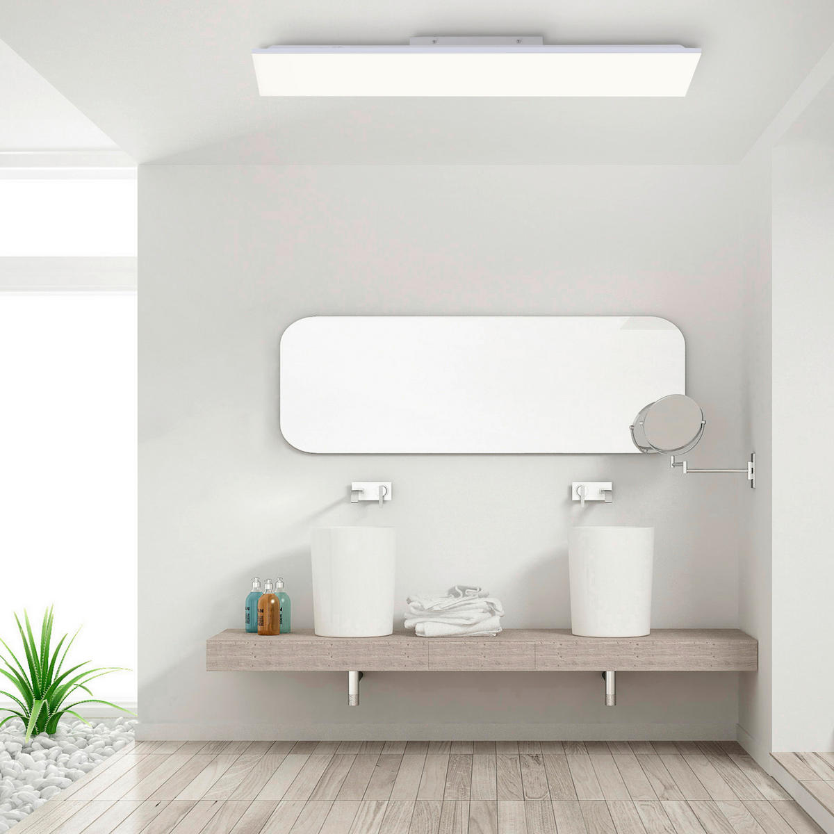 Just Light LED-Deckenleuchte ELEONORA 15109-16 weiß Metall Kunststoff B/H: ca. 25x6,2 cm 1 Brennstellen ELEONORA - weiß (25,00/6,20cm) - Just Light