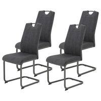 Stuhl 4er Set BRITTA anthrazit grau Microfaser Metall B/H/T: ca. 44x100x59 cm 4er Set BRITTA - anthrazit/grau (44,00/100,00/59,00cm) - Hela