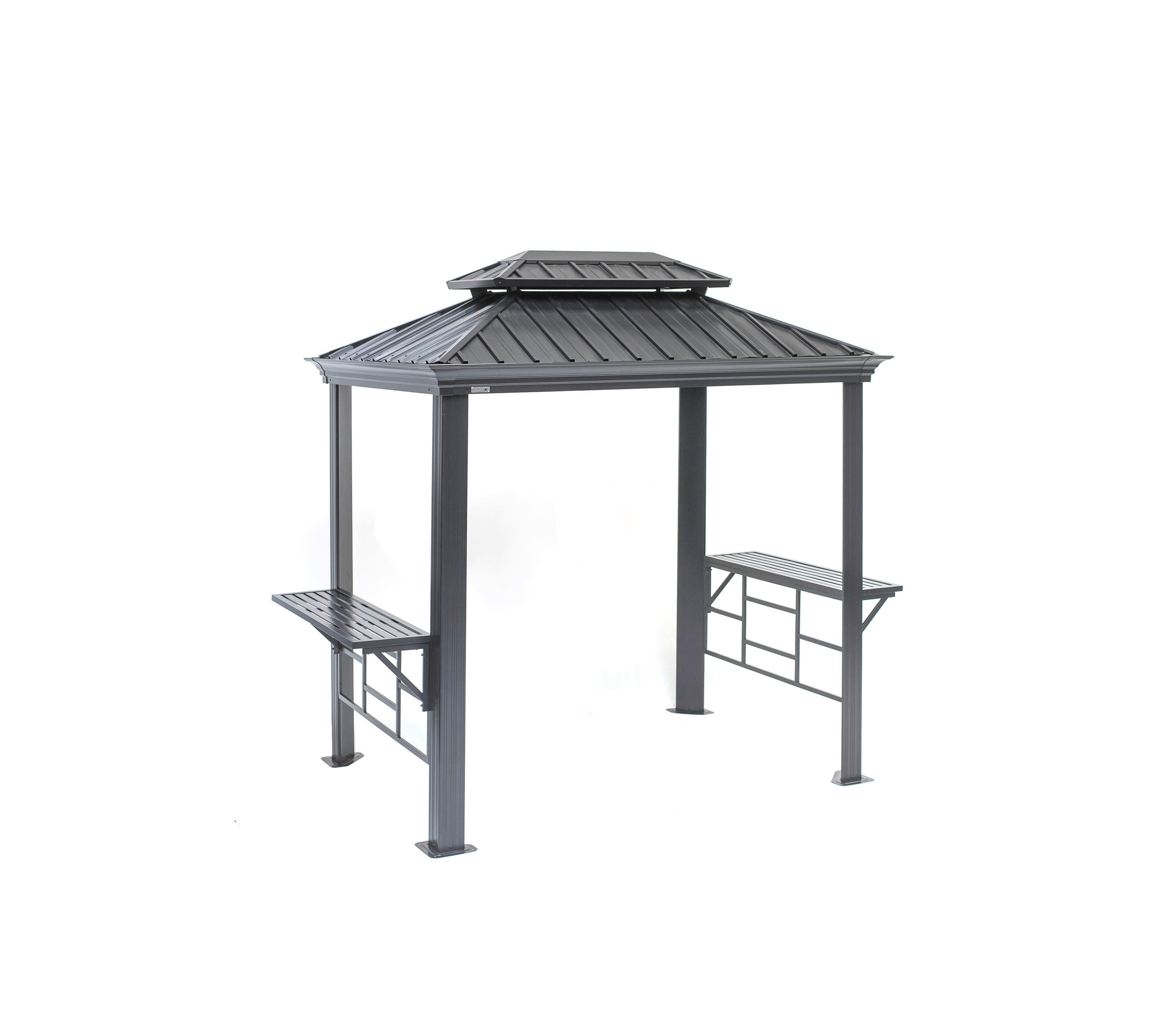 Sojag Pavillon Messina BBQ anthrazit Stahl B/H/L: ca. 292x262x179 cm Messina BBQ - anthrazit (179,00/292,00/262,00cm) - Sojag