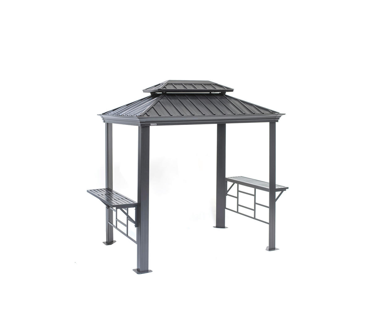 Sojag Pavillon Messina BBQ anthrazit Stahl B/H/L: ca. 292x262x179 cm Messina BBQ - anthrazit (179,00/292,00/262,00cm) - Sojag