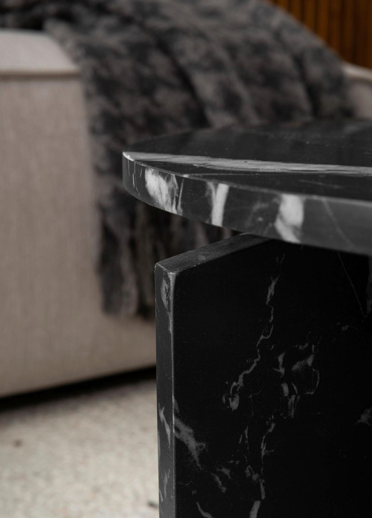 Couchtisch schwarz Marmor Optik B/H/T: ca. 60x33x60 cm Couchtisch - schwarz (60,00/33,00/60,00cm) - Wohnling