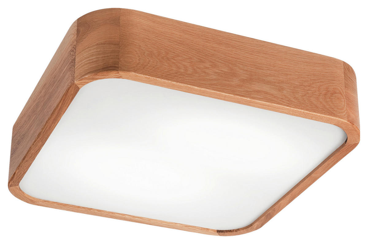 Lamkur Deckenleuchte GASPAR 48871 Eiche Holz Glas Eiche H/L: ca. 8x35 cm E27 2 Brennstellen Gaspar - Eiche (35,00cm) - Lamkur