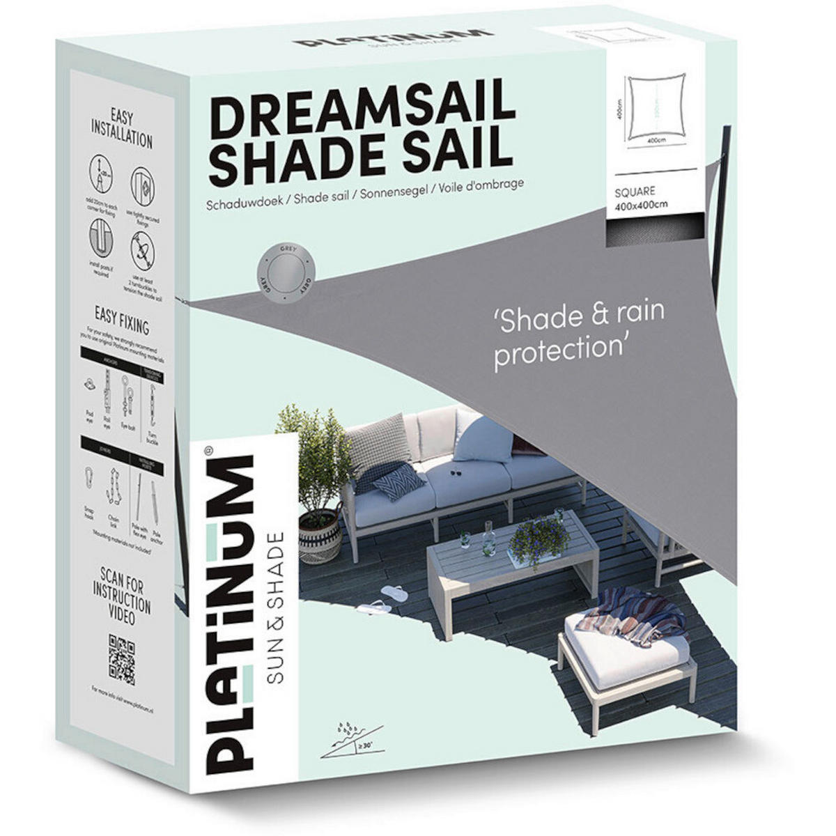 PLATINUM Sonnensegel Dreamsail creme Polyester B/H/L: ca. 400x1x400 cm Dreamsail - creme (400,00/400,00/1,00cm) - PLATINUM