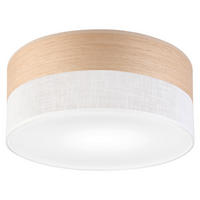 Lamkur Deckenleuchte weiß Eiche PVC Holz B/H/L: ca. 35x15x35 cm E27 1 Brennstellen Dafne - Eiche/weiß (35,00/35,00/15,00cm) - Lamkur