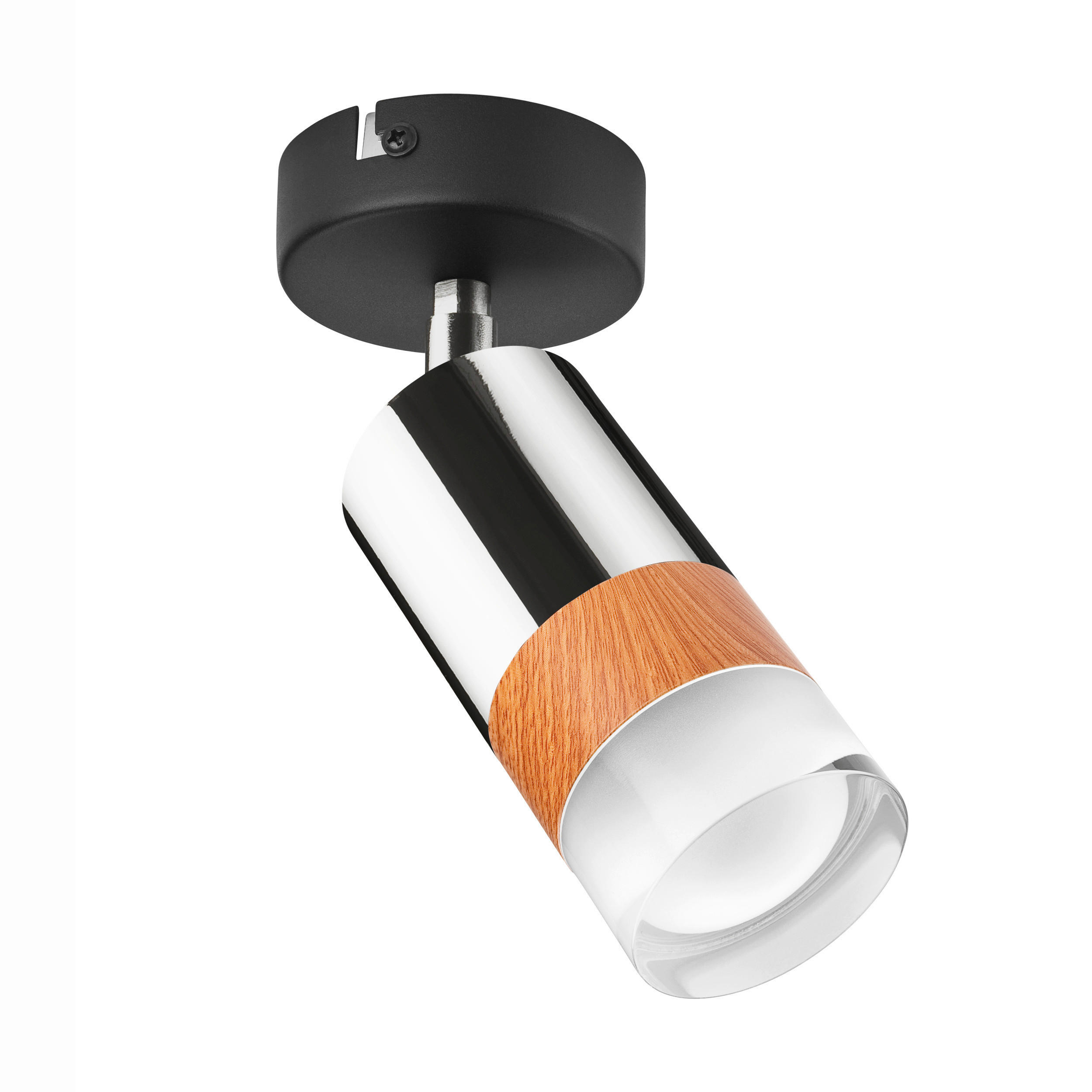 Thumbnail - Lamkur Deckenleuchte Chrom Stahl Glas B/H/L: ca. 8x19x8 cm 1 Brennstellen