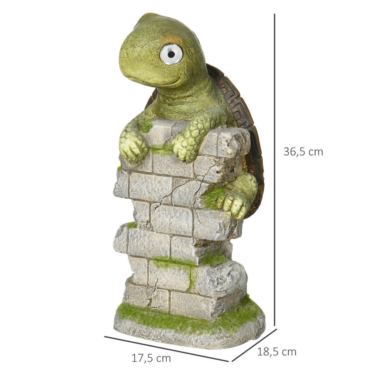Outsunny Gartenstatue mit LED-Beleuchtung Gartenstatue_mit_LED-Beleuchtung - natur (17,50/18,50/36,50cm) - Outsunny
