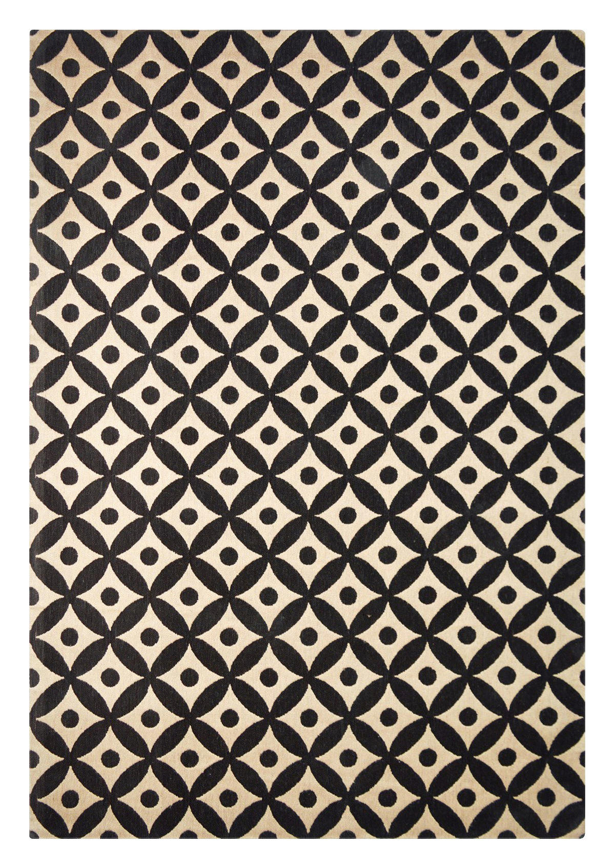 Kayoom Kurzflorteppich Scandy 210 natur B/L: ca. 120x170 cm Scandy 210 - natur/schwarz (120,00/170,00cm) - Kayoom