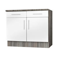 Unterschrank Judith weiß Hochglanz B/H/T: ca. 100x82x57 cm Judith - weiß/silber (100,00/82,00/57,00cm) - Menke