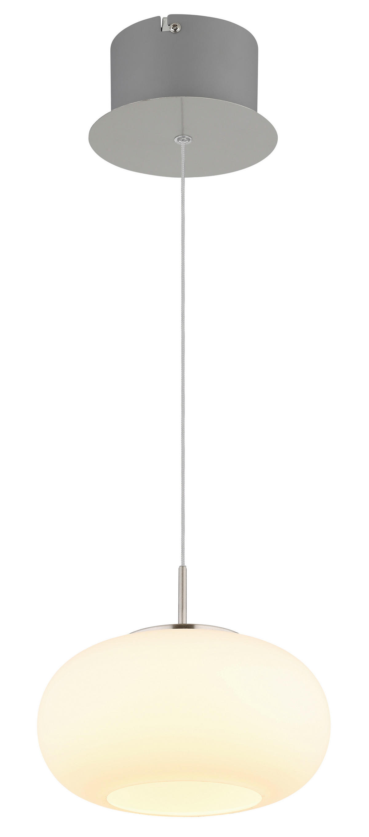 GLOBO LED-Pendelleuchte nickel matt Opal transparent Glas Metall H/D: ca. 150x20 cm 1.0 Brennstellen QUINTARA - nickel matt/Opal (20,00/150,00cm) - GLOBO