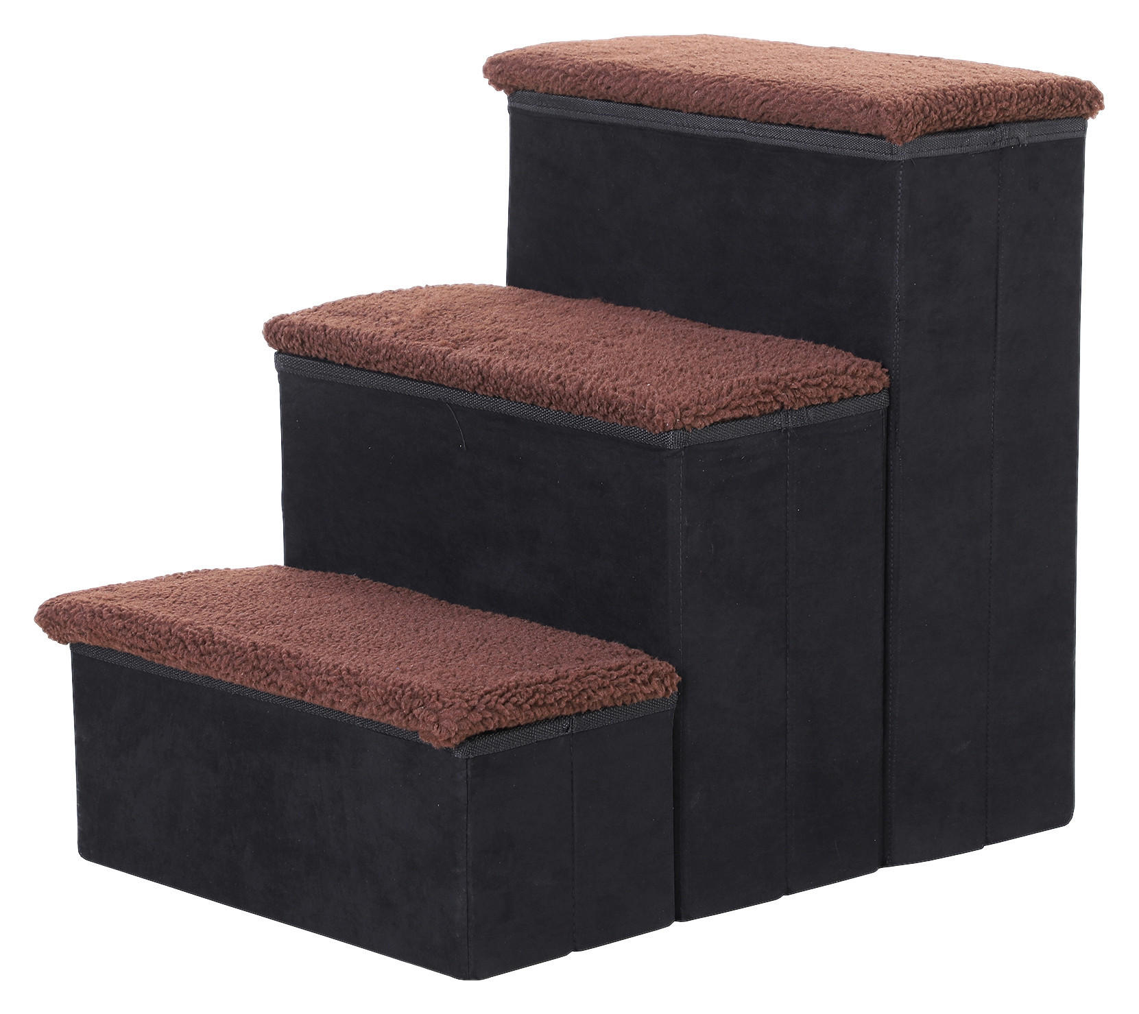 PawHut Haustiertreppe schwarz MDF B/H/L: ca. 54x48x40 cm Haustiertreppe - schwarz (40,00/54,00/48,00cm) - PawHut
