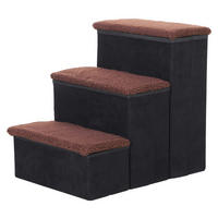 PawHut Haustiertreppe schwarz MDF B/H/L: ca. 54x48x40 cm Haustiertreppe - schwarz (40,00/54,00/48,00cm) - PawHut