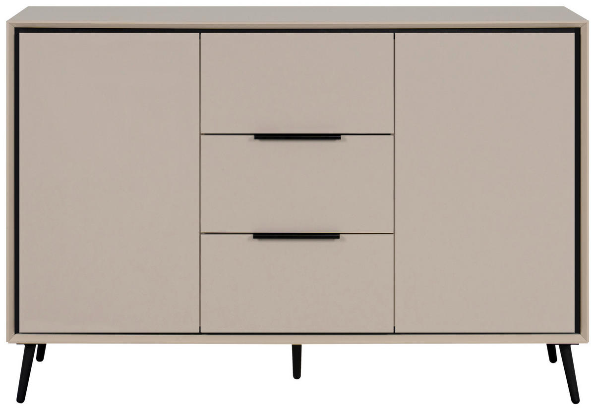 Kommode Arona sand schwarz B/H/T: ca. 135x90x38 cm Arona - sand/schwarz (135,00/90,00/38,00cm)