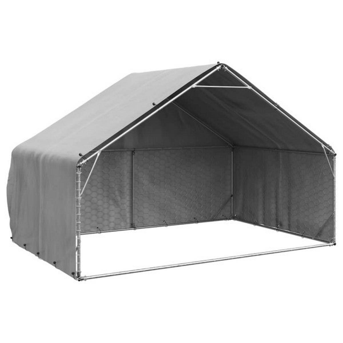 vidaXL Outdoor-Hundezwinger silber Stahl Outdoor-Hundezwinger - silber - vidaXL