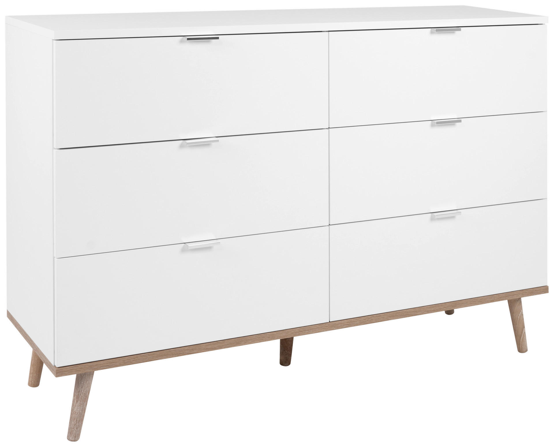 Kommode Göteborg weiß Eiche Sonoma Nachbildung B/H/T: ca. 120x87x40 cm Göteborg - Eiche/weiß (120,00/87,00/40,00cm)