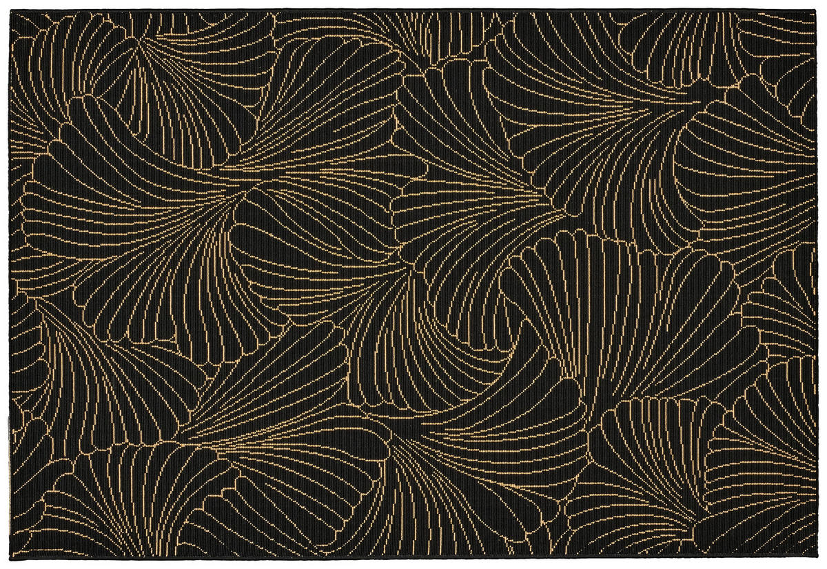 Webteppich Luxus schwarz B/L: ca. 160x230 cm Luxus - gold/schwarz (160,00/230,00cm)