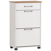 Schuhschrank Jelda weiß matt Eiche Landhaus Nachbildung B/H/T: ca. 62x102x34,1 cm Jelda - Eiche/weiß (62,00/102,00/34,10cm) - Möbelpartner