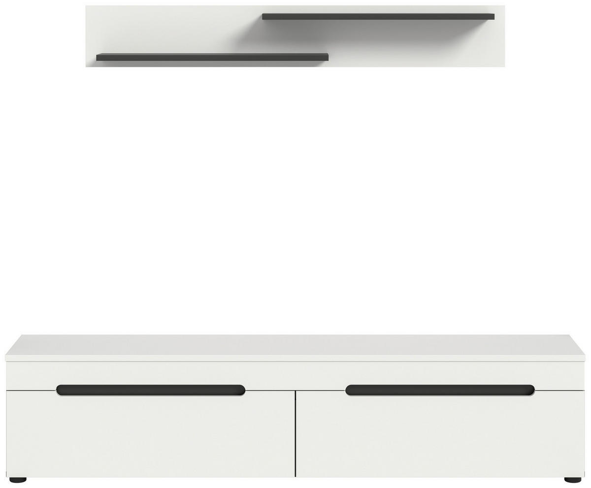 Lowboard Canu basaltgrau weiß B/H/T: ca. 170x38x33 cm Canu - weiß/basaltgrau (170,00/38,00/33,00cm) - xonox.home