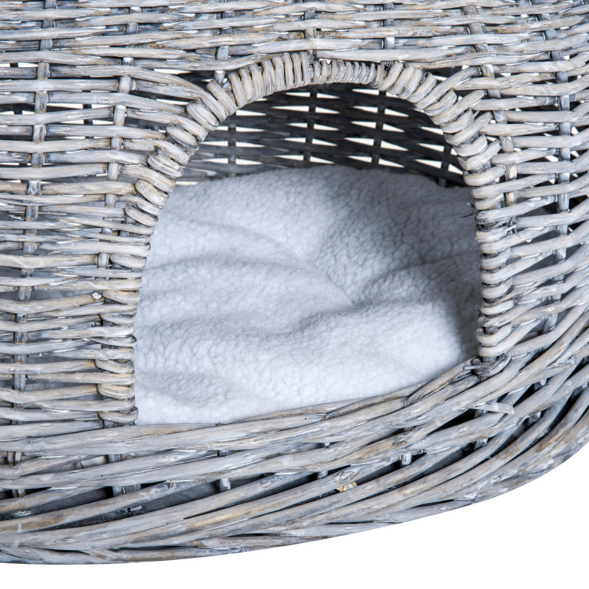 PawHut Katzenkorb grau Weide B/H/L: ca. 37x40x56 cm Katzenkorb - grau (56,00/37,00/40,00cm) - PawHut
