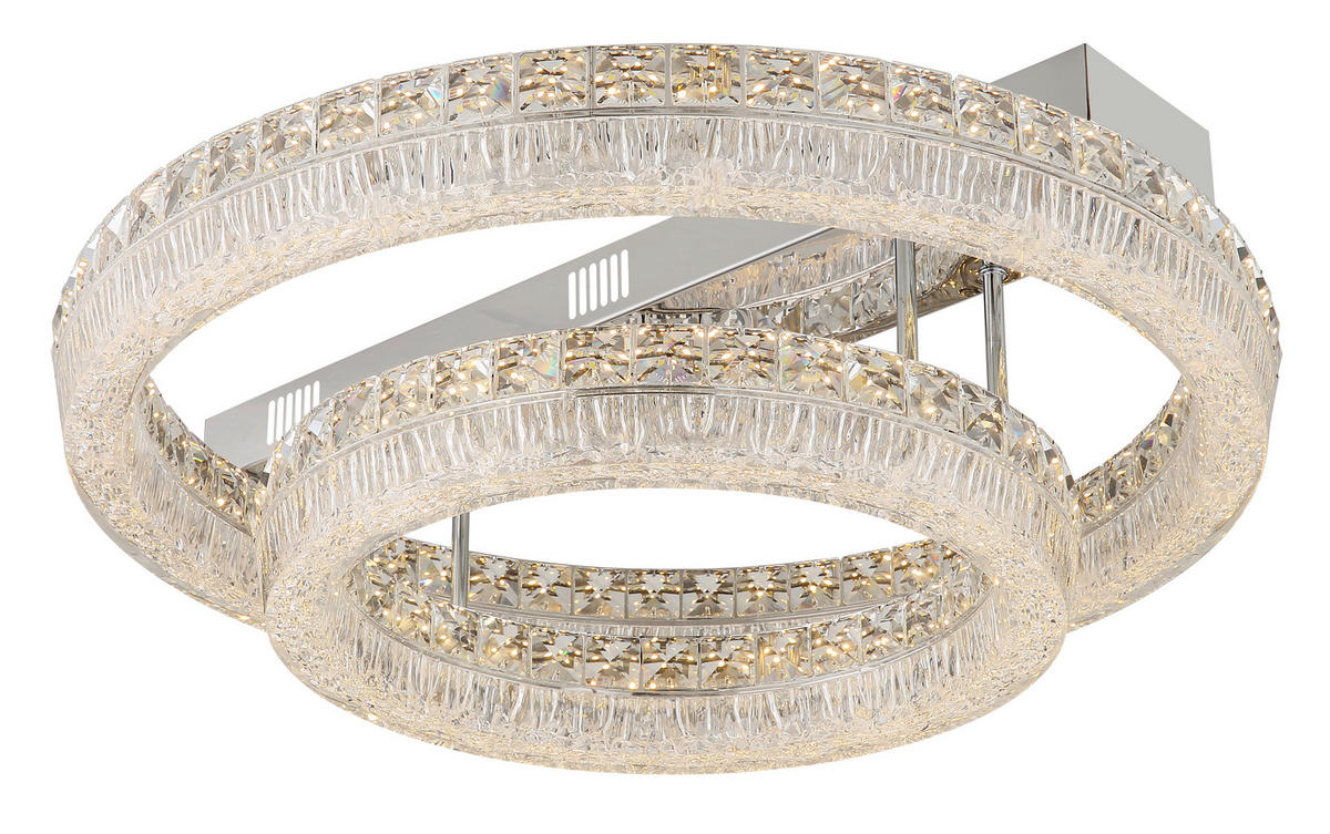 GLOBO Deckenleuchte klar Chrom Metall Glas Acryl H/D: ca. 19,5x60 cm 1 Brennstellen Laurel - klar/Chrom (60,00/19,50cm) - GLOBO