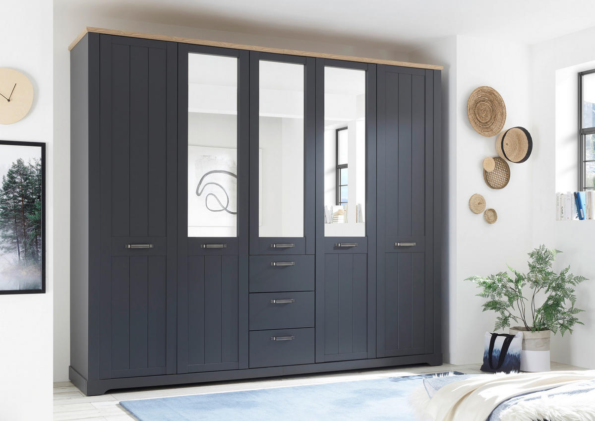 Kleiderschrank Elastir Graphit Eiche Artisan Nachbildung B/H/T: ca. 270x225x62 cm Elastir - Eiche/Graphit (270,00/225,00/62,00cm)