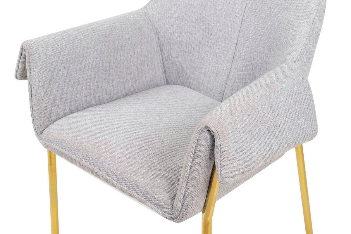Stuhl Kelsey 101 grau Microfaser B/H/T: ca. 69x82,5x60 cm Kelsey 101 - gold/grau (69,00/82,50/60,00cm) - 360 Living