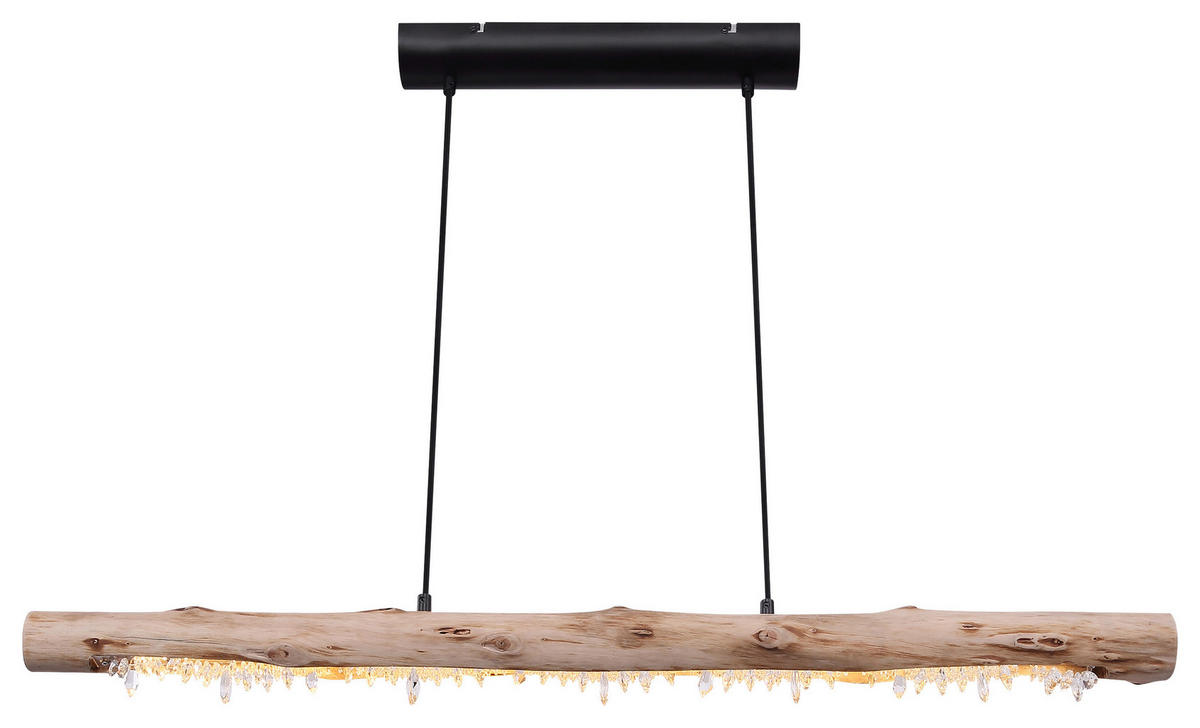 GLOBO Pendelleuchte FELICITAS 15354-15 natur schwarz Holz Metall B/H/T: ca. 100x150x8 cm LED-Pendelleuchte_Felicitas - natur/schwarz (100,00/150,00/8,00cm) - GLOBO
