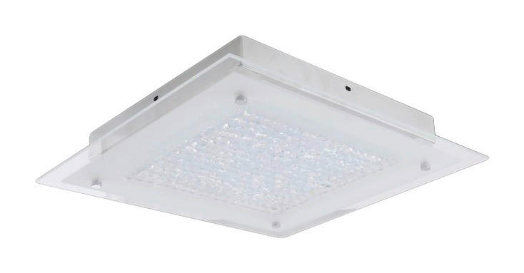 NAEV5 LED Deckenleuchte – Eckiges Design, Chrom, 25 X 25 X 11 Cm – Warmweiß (3000 K), Bis Zu 20.000 H Lebensdauer