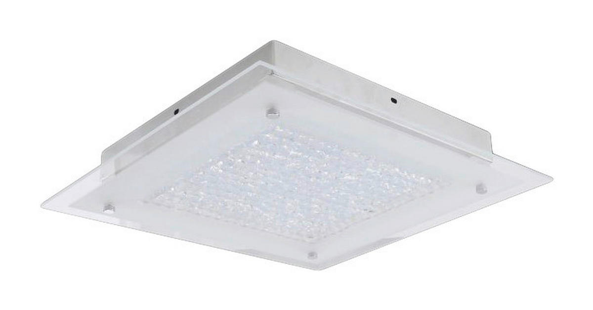 Näve Leuchten LED Deckenleuchte NV1182842 Chrom Metall Glas B/H/T: ca. 36x6x36 cm null 1 Brennstellen Glasgow - Chrom (36,00/6,00/36,00cm) - Näve Leuchten