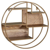 Wandregal messing pulverbeschichtet natur B: ca. 62 cm Wandregal - messing/natur (62,00cm) - Wohnling