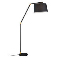 Reality Stehleuchte 462100132 mattschwarz gold schwarz Metall Stoff H/D: ca. 175x40 cm E27 1 Brennstellen Tracy - gold/schwarz (40,00/175,00cm) - Reality