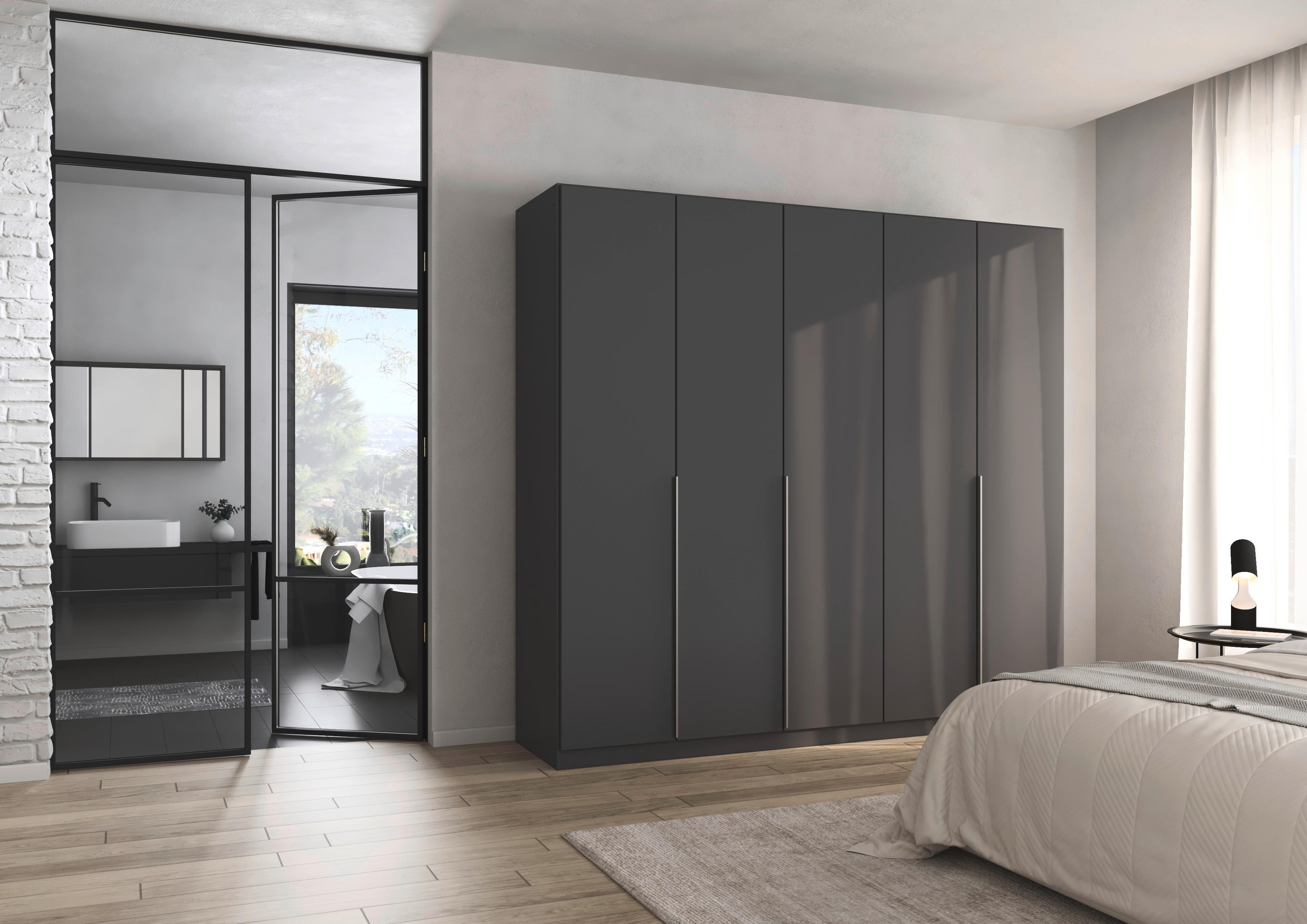 Kleiderschrank Alabama grau B/H/T: ca. 225x210x54 cm Alabama - Alu/grau (225,00/210,00/54,00cm)