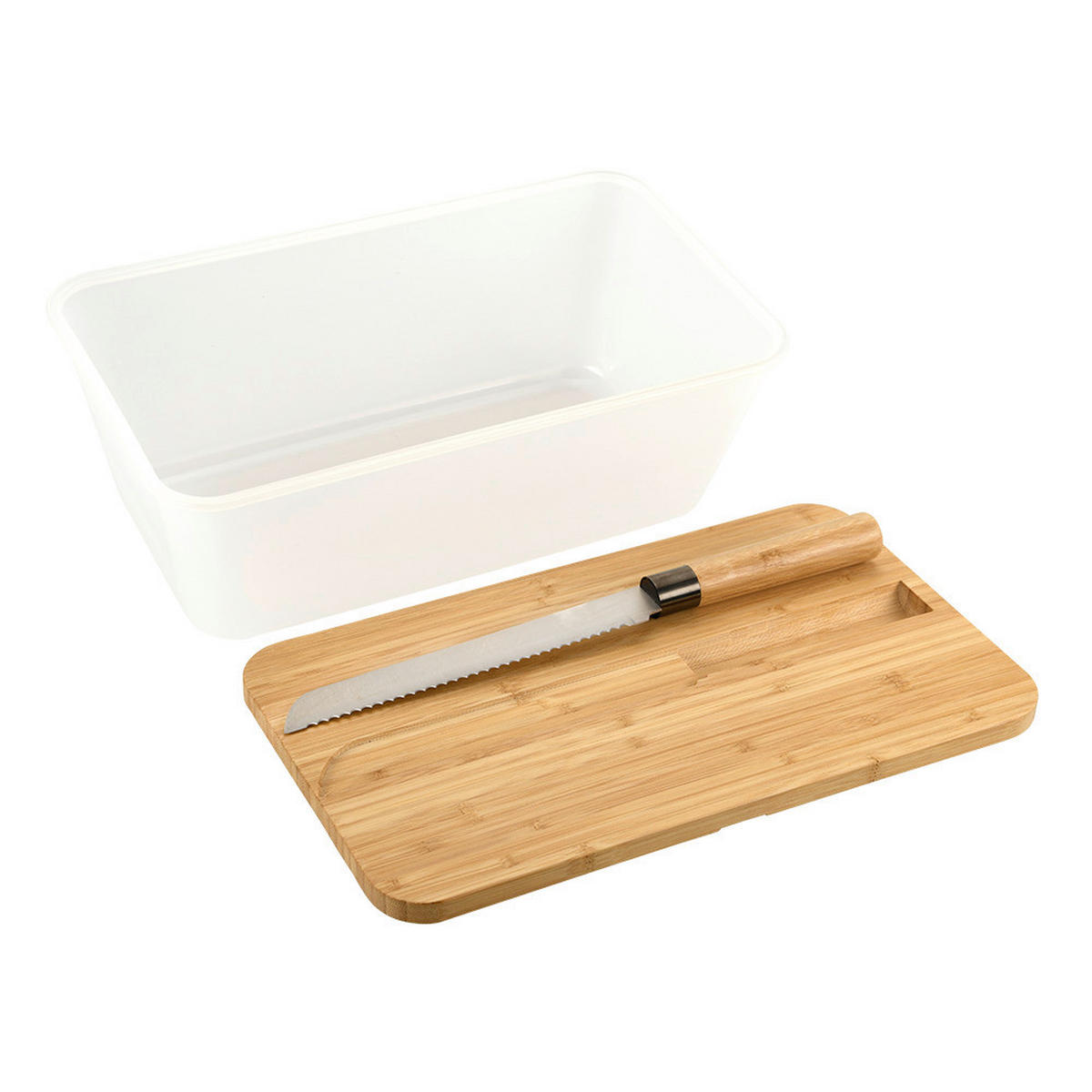 Kesper Brotbox braun Kunststoff B/H/L: ca. 20x15,5x34,8 cm Brotbox mit Messer - braun/transparent (34,80/20,00/15,50cm) - Kesper