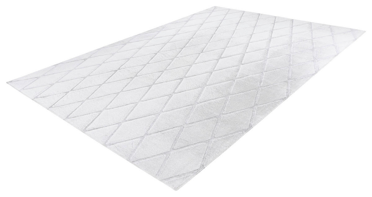 360Living Teppich Vivica weiß B/L: ca. 80x150 cm Vivica - weiß/graublau (80,00/150,00cm) - 360Living