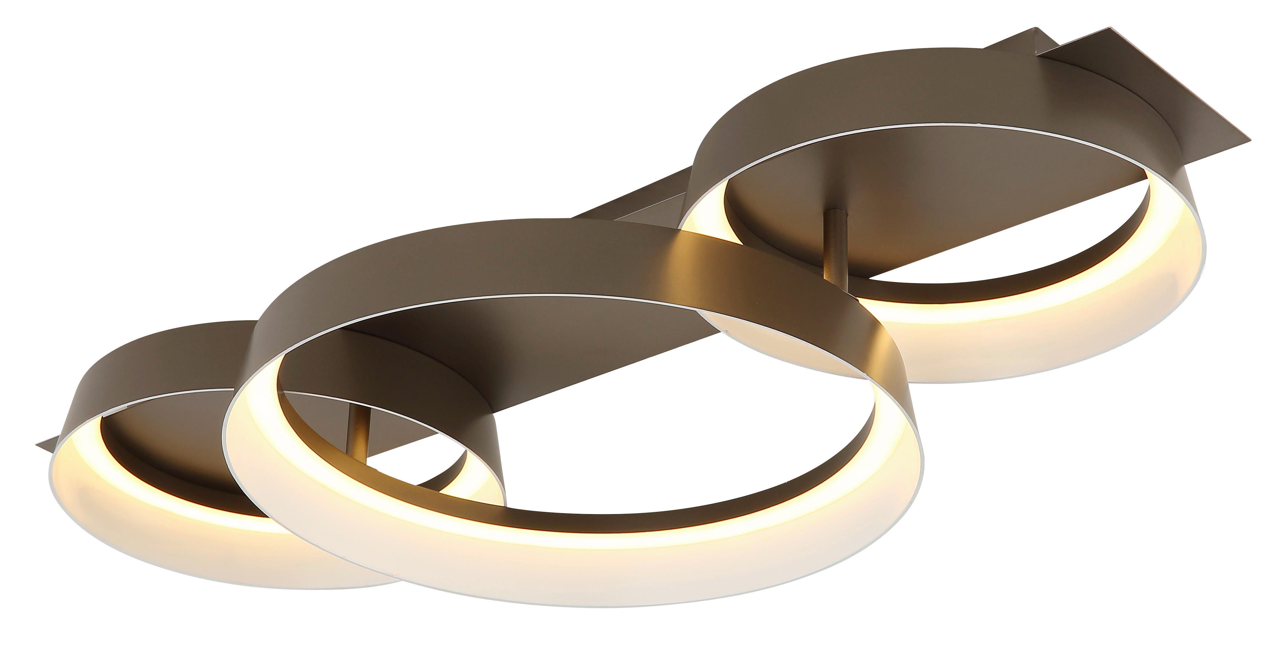 GLOBO Deckenleuchte kaffee Opal Kunststoff Metall B/H/L: ca. 35x12x70 cm 1 Brennstellen SYRAKUS - Opal/kaffee (70,00/35,00/12,00cm) - GLOBO