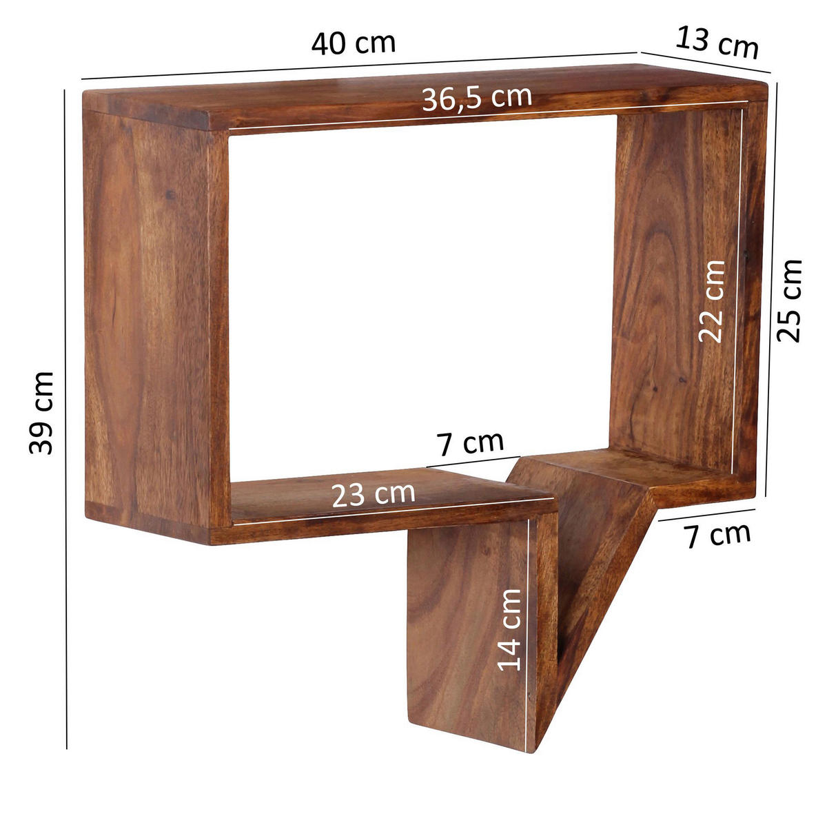 Wandregal natur B/H/T: ca. 50x49x13 cm Wandregal - natur (50,00/49,00/13,00cm) - Wohnling