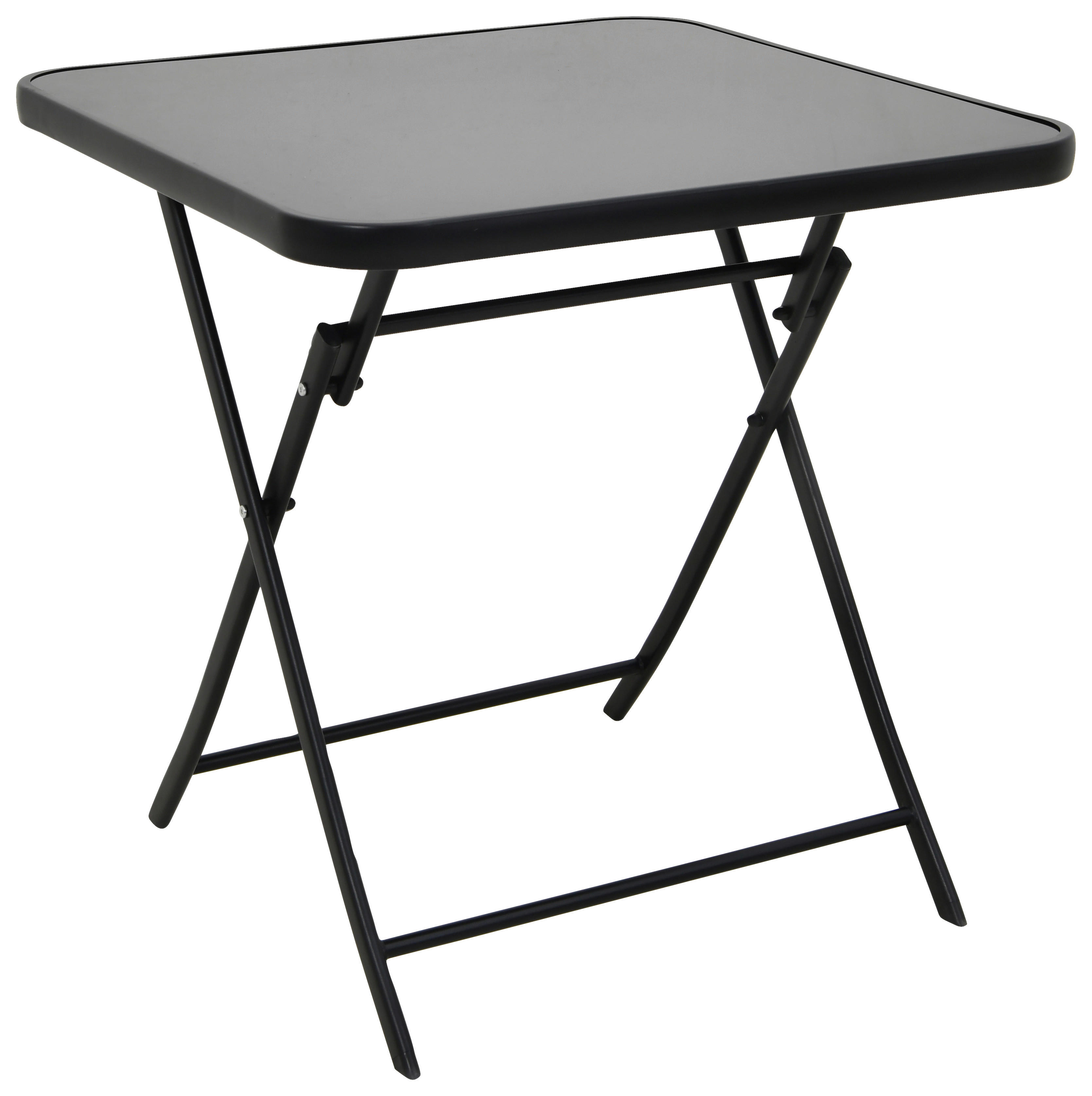 POCOline Gartentisch schwarz Stahlrohr B/H/L: ca. 70x70x70 cm Balkontisch - schwarz (70,00/70,00/70,00cm) - POCOline