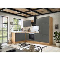 Respekta Winkelküche Marleen grau matt B/H/T: ca. 310x211x170 cm Marleen - Eiche/Alu (310,00/211,00/170,00cm) - Respekta