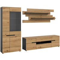 Wohnwand Canu basaltgrau Nachbildung Artisan Oak Nachbildung B/H/T: ca. 280x190x44 cm Canu - basaltgrau (280,00/190,00/44,00cm) - xonox.home